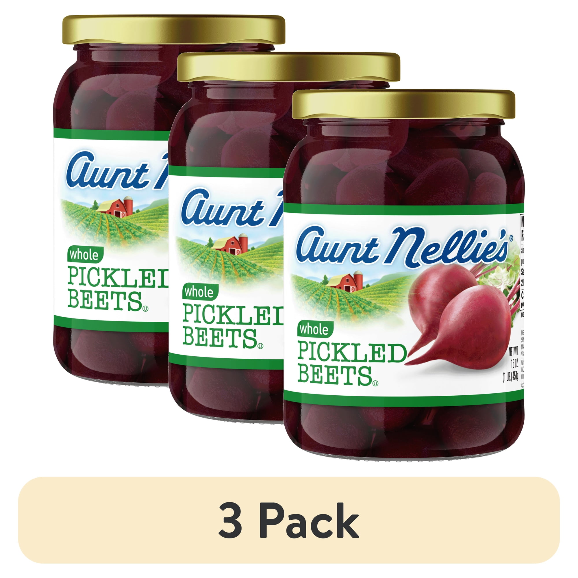 (3 pack) Aunt Nellie's Whole Pickled Beets 16 Oz Jar