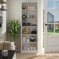 thumbnail image 2 of OXYLIFE 71" H Kitchen Pantry Cabinet with 6 Tier Shelves in White, 2 of 6