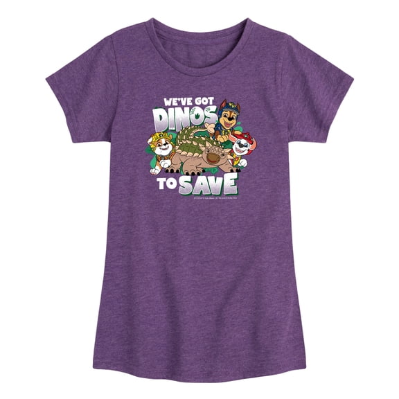 Paw Patrol: The Dino Movie - Dinos To Save Anky - Toddler Girls Fitted Short Sleeve T-Shirt