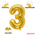 thumbnail image 2 of Globo de foil dorado MEIDUOCO número 3 de 32", 2 of 7