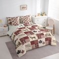 thumbnail image 3 of Homewish Jungle Animal Deer Bedding Comforter Set 7-Piece for Teens Boys Girls,Geometric Plaid Grid King Bedding Sets,Maple Leaves Ultra Soft Bed Sheets,Luxury Bedroom Decor,Reversible, 3 of 8