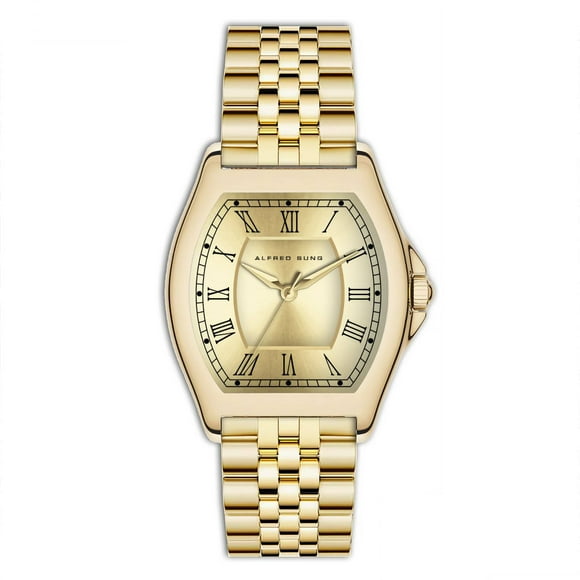 Alfred Sung Heritage Gold dial Gold bracelet Ladies watch