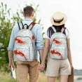 thumbnail image 5 of Rateoe Koi Fish Corals,Spring Summer Pattern Canvas College Laptop Backpack,Travel Daypack,Durable Rucksack Travel Notebook Bag School Backpack Book Bag for Men Women-Medium, 5 of 7