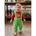 thumbnail image 4 of RUINIXCW Christmas Outfit for Toddler Girl Boy Long Sleeve Tops and Fuzzy Overalls, 4 of 9