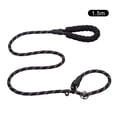 thumbnail image 1 of Reflective Slip Lead Dog Leash for Medium Large Dogs Training and Walking, 5ft Climbing Rope Leash for Dogs, Black, 1 of 10