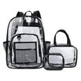 thumbnail image 1 of Mochila Transparente, Juego De 3, Mochila Escolar Impermeable De PVC Con Correas Ajustables, Material Duradero, Fácil De Limpiar, Amplias Ocasiones Para Estudiantes, 1 of 7