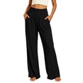 thumbnail image 3 of TaTaai Womens High Waist Wide Leg Yoga Pants with Pockets Loose Casual Trousers Bottoms for Daily Gym Summer, 3 of 9