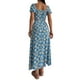 thumbnail image 2 of VISgogo Vestido de manga corta para mujer con estampado floral, correa de cuello cuadrado, versión dividida, ropa de verano VISgogo  moda, 2 of 3