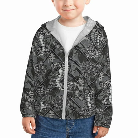 

Vsdgher Snake Kids Sun Protection Hoodie with Zip Rash Guard Tops Children s Long Sleeve Sun Protection Clothing - 2 Years