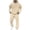 Beige, variant on Blekii Mens Fleece Lined Sweatsuit Set, Men's Solid Color Sweatshirt & Sweatpants Set, Long Sleeve Hoodie & Jogger Pants, Casual Lounge Wear for Fall Winter, Fleece Lined Hoodie And Pants Loungewear