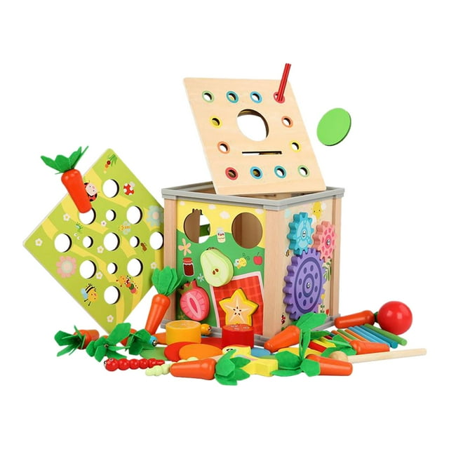 TISHITA Montessori Baby Toy Early Learning 9 in 1 Gifts Baby Activity Cube Shape Sorting
