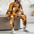 thumbnail image 6 of Halloween Costumes Mens Pajamas Set, halloween ghost cartoon Halloween Pajamas Button Down Long Sleeve Loungewear Halloween Sleepwear Pjs sets for Men, 6 of 7