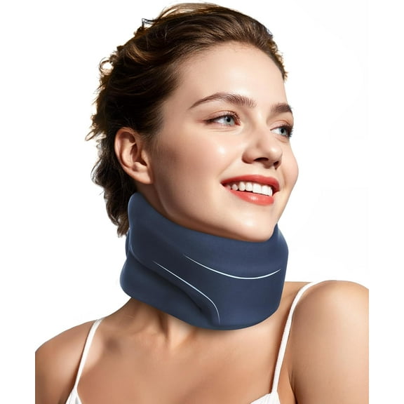Neck Brace Cervical Collar - Neck Support Brace for Sleeping Small Blue Fit Neck Circumference 10.6-12.6 Inch, Neck Height: 3.0-3.3 Inch