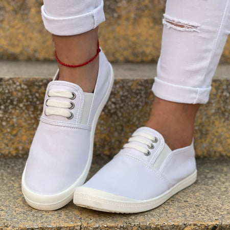 

uikmnh Women Shoes Flat Warm Casual Shoes Solid Color Soft Sole Casual Shoes Non Slip Lazy Casual Shoes White 8.5