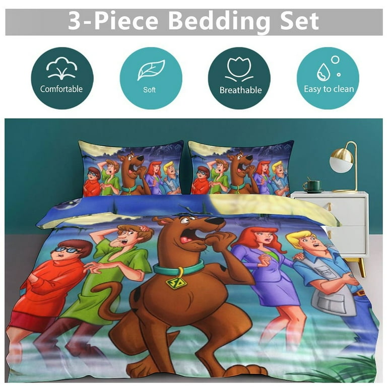 Scooby Doo Comforter Set 3 Pieces Quilt Cover Set Soft Bedding