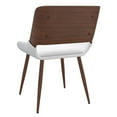 thumbnail image 3 of Mid-Century Modern Faux Leather Side Chair in White, 3 of 7