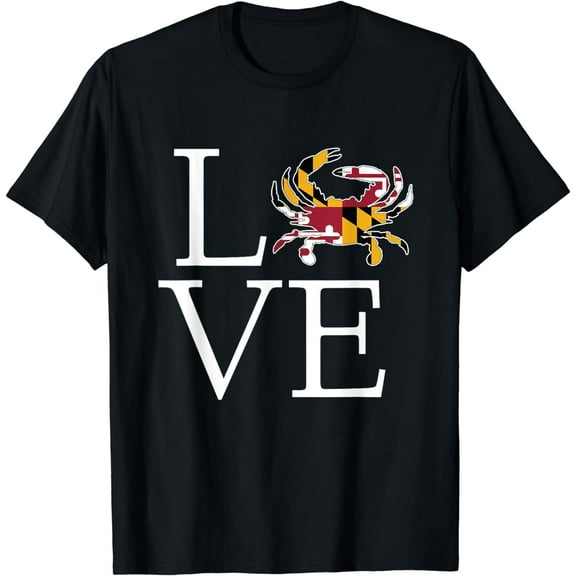 I Love Maryland Blue Crab State Flag Tee