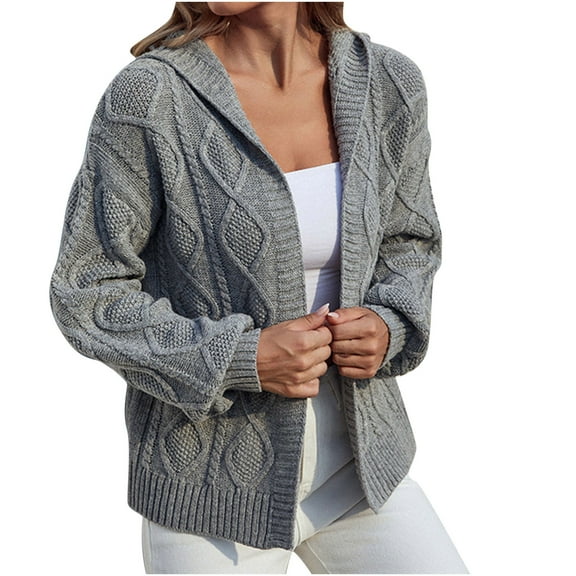 IROINNID Women's Open Front Jacket Long Sleeve Solid Color Cardigan Outwear, Casual Cardigan Autumn Jacket Blouse