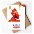 thumbnail image 1 of red lion dance china town Happy Birthday Greeting Cards Envelopes Blank, 1 of 3