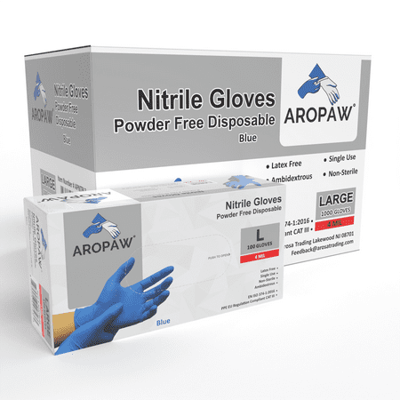 

Nitrile Gloves Case Disposable Gloves 4 MIL Comfortable Powder Free Latex Free |10 Boxes | 1000 Gloves (Medium)