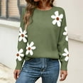 thumbnail image 2 of Sweaters For Women Winter Long Sleeve Sweater Casual Crew Neck Knit Pullover Tops Lightweight Curved For All Seasons 5Xl Womens Sweaters, 2 of 5