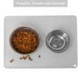 thumbnail image 6 of Gray Pet Food Mat, Waterproof Silicone Feeder Tray with Lip, Non-Slip Floor Protector 16x12", 6 of 7