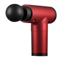 thumbnail image 3 of Mini masajeador de tejido profundo, 6 velocidades, recargable, 1500 mAh, masajeador muscular de alta frecuencia con 4 cabezales de masaje, color rojo, 3 of 12