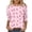 VKOYWKM-ZQR20-Pink, variant on VKOYWKM Breast Cancer Shirts for Women 3/4 Sleeve Tops Pink Pink Ribbon Graphic Tee Casual Crew Neck Breast Cancer Survivor Top