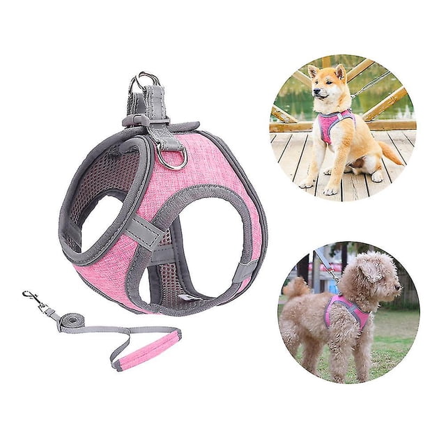 Small Dog Harness, Puppy Harness, Soft Dog Harness And Leash Set With A Reflective Collar