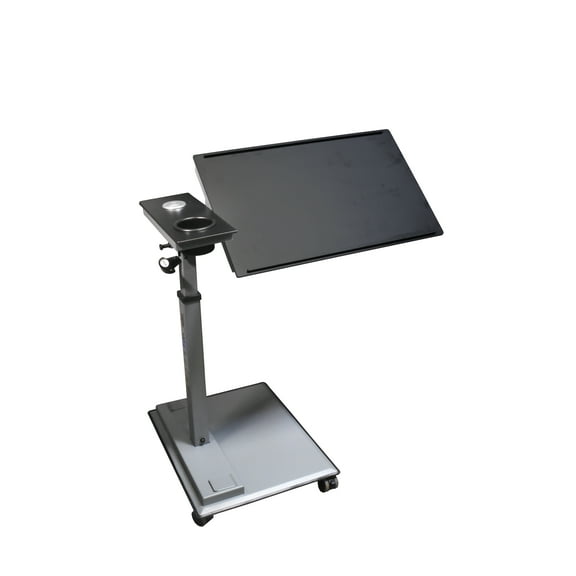 WiseLift Height-Adjustable Mobile Table Workstation, 28"H x 31-1/2"W x 15-3/4"D, Black