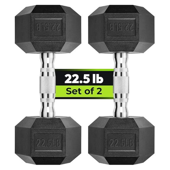 Hex Dumbbell Set, 2.5-65 lb Rubber Encased Exercise & Fitness Dumbbells, Weights Dumbbells Set of 2, Hand Weight for Strength Training