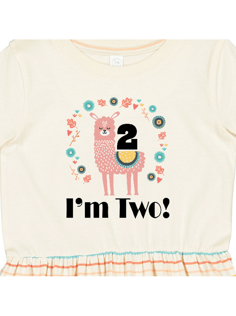 llama birthday dress Inktastic 2nd Birthday Llama for Girl Girls Toddler Dress