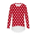 thumbnail image 4 of zbxnLI Little and Big Girls Long Sleeve Shirts Polka Dot Printed Graphic T-Shirts Basic Tee Fall Blouses, 4 of 6