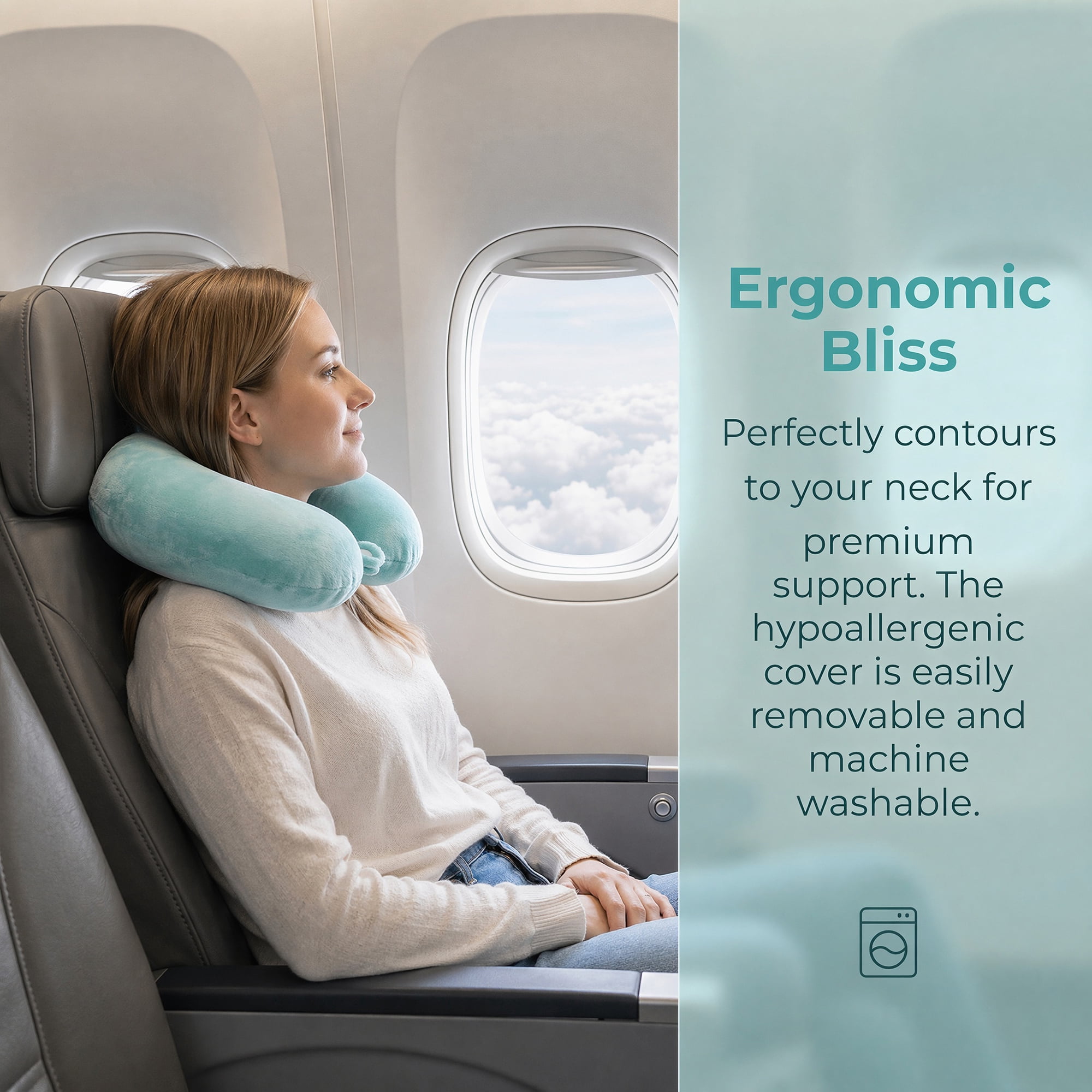 Unique Bargains PP Cotton Travel U Shape Neck Pillow for Office Naps Green 11"x11"