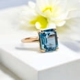 thumbnail image 2 of DBESTSTUDIOS 8x11 MM / Large Emerald Cut Blue Topaz Solitaire Ring London Blue Topaz Wedding Ring Rose Gold Bridal Ring November Birthstone Anniversary Gifts, 2 of 4