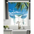 thumbnail image 5 of Ocean Tie Up Curtains for Window, Thermal Insulted Balloon Shade Adjustable Rod Pocket Curtains Valance Panels for Kitchen Bathroom Cafe 42 x 45 Summer Palm Trees Blue Sky Beach Scenery, 5 of 6