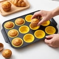 thumbnail image 1 of Bandeja Para Hornear Molde de silicona de 12 cavidades para hornear muffins y cupcakes,antiadherente y fácil de limpiar (amarillo,1 pieza). Rkxzt, 1 of 9