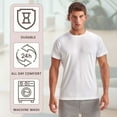 thumbnail image 2 of Men's Short Sleeve Performance T-Shirt, 100% Recycled Polyester Crewneck Tee, Wholesale Mix Bulk T-Shirts (Dark Color 3 Pack, M), 2 of 6