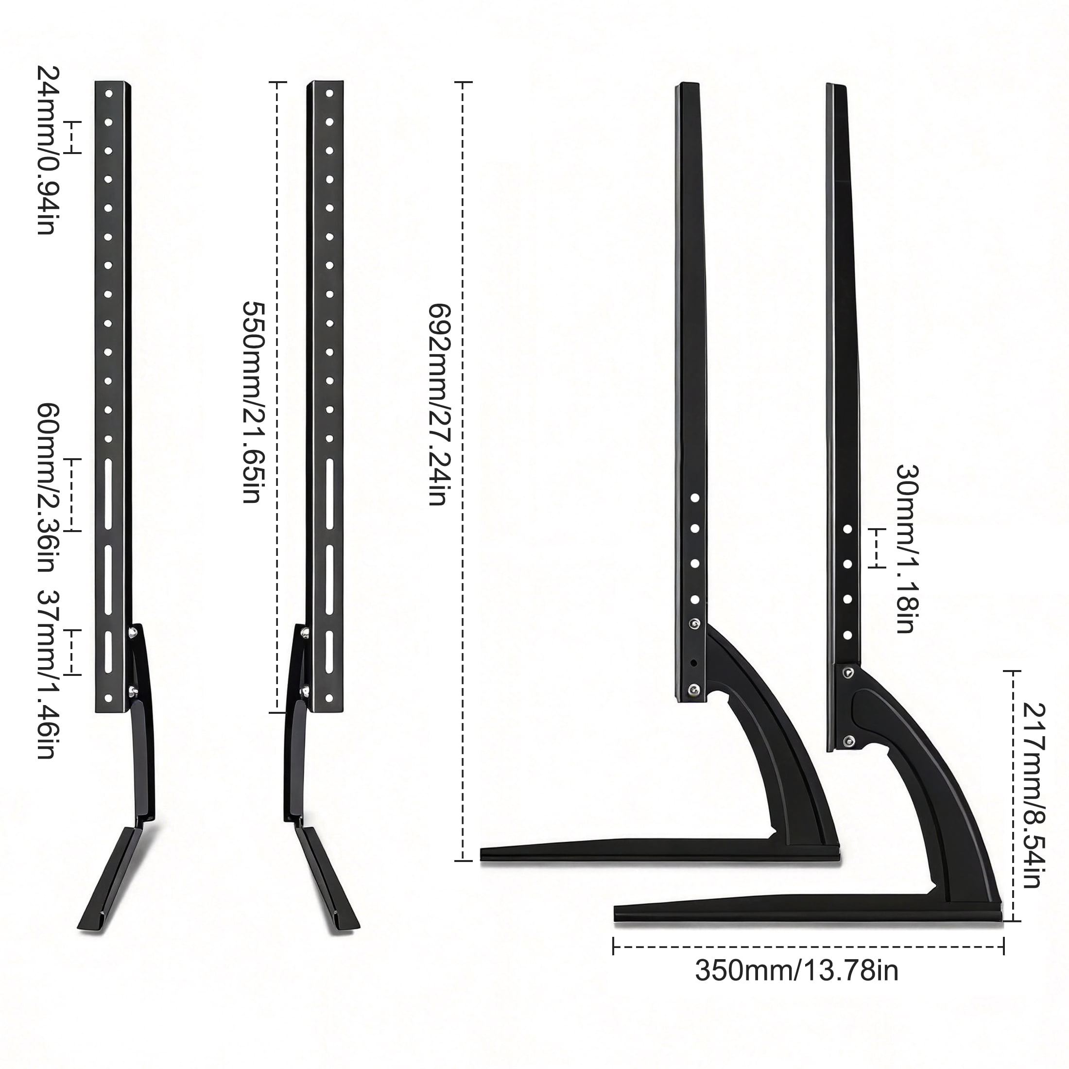 GARITIN Universal Table Top TV Stand, Replacement TV Base Legs for 37-75 Inch Flat Screen TV
