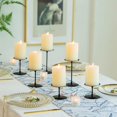 thumbnail image 5 of Candelabro negro para velas de pilar - Juego de 6 candelabros de metal modernos Decoración central para Halloween Navidad Adviento Deco para el hogar Sala de estar Comedor, 5 of 5