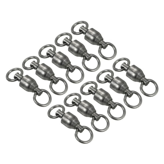 Ball Bearing Swivel, 10Pcs 167lb Carbon Steel Rolling Fishing Tackle, Black