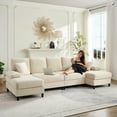thumbnail image 6 of ZAFLY U Shaped Sectional Sofa, Sofas and Couches with Double Chaise, Sectionals for Living Room - Beige, 6 of 8