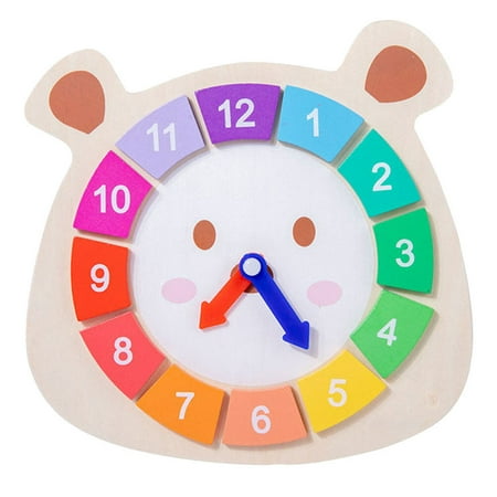 

BESTONZON 1Pc Wooden Clock Toy Children Clock Cognitive Toy Early Educational Toy
