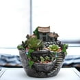 thumbnail image 2 of Maceta de plantas de jardín creativa, casa de hadas suculenta con cesta de flores para casa, adornos de decoración para balcón, oficina y hogar, 2 of 5