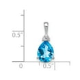thumbnail image 2 of 925 Sterling Silver Open Polished Prong set Fancy cut out back Diamond and Light Swiss Blue Topaz Teardrop Pendant Neckl, 2 of 2