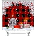 thumbnail image 3 of Christmas Gnome Shower Curtain, Rustic Red Buffalo Plaid Christmas Snowflake Shower Curtain for Bathroom, Vintage Winter Shower Curtain Fabric (Q4), 3 of 6