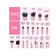 thumbnail image 2 of Set 18 Brochas Para Maquillaje Profesionales Combo Xtellar rosa, 2 of 3