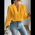 thumbnail image 4 of Blusas de Trabajo para Mujer, Blusas de Larga, Blusas de Oficina con Cuello en V, Blusas de para Mujer Naranja XL, 4 of 9