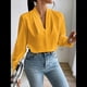 thumbnail image 4 of Blusas de Trabajo para Mujer, Blusas de Larga, Blusas de Oficina con Cuello en V, Blusas de para Mujer Naranja L, 4 of 9