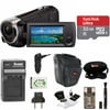 Sony CX405 Handycam 1080p Camcorder w/ 32GB SD Card & Focus Accessory Bundle